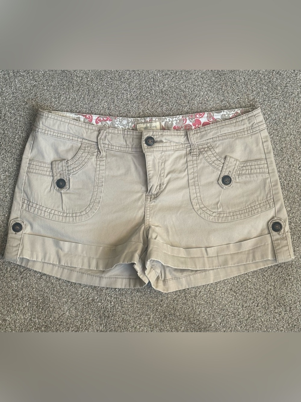Maurices Khaki Rolled-Hem Cotton Shorts